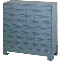 Casiers &agrave; tiroirs industriels avec base, 48 tiroirs, 34-1/8" la x 12-1/4" p x 33-3/4" h, Gris Rideout Tool & Machine Inc.