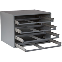 Compartment Box Cabinets, Steel, 4 Slots, 20" W x 15-3/4" D x 15" H, Grey Rideout Tool & Machine Inc.