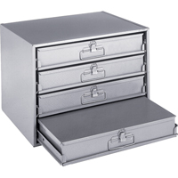 Compartment Box Cabinets, Steel, 4 Slots, 20" W x 15-3/4" D x 15" H, Grey CA965 | Rideout Tool & Machine Inc.