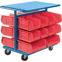 Bin Cart with Bins, Double-sided, 20 bins, 24" W x 38-1/2" D x 36-1/2" H Rideout Tool & Machine Inc.