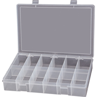 Compact Polypropylene Compartment Cases, 13-1/8" W x 9" D x 2-5/16" H, 12 Compartments CB501 | Rideout Tool & Machine Inc.