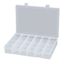 Compact Polypropylene Compartment Cases, 13-1/8" W x 9" D x 2-5/16" H, 24 Compartments CB505 | Rideout Tool & Machine Inc.