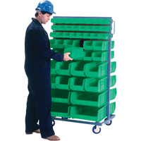 Double-Sided Mobile Bin Rack, Double-sided, 96 bins, 36" W x 24" D x 63" H Rideout Tool & Machine Inc.