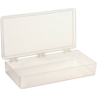 K-Resin Compartment Box, Plastic, 4" W x 8" D x 1-3/16" H, Transparent CB709 | Rideout Tool & Machine Inc.