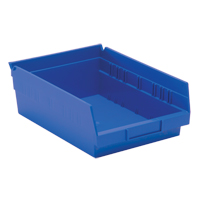 Bacs de rangement pour tablettes, 8-3/8" la x 4" H x 11-5/8" p, Bleu, Capacit&eacute; 30 lb Rideout Tool & Machine Inc.