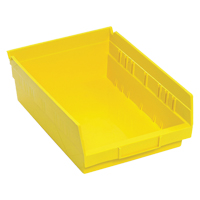 Bacs de rangement pour tablettes, 8-3/8" la x 4" H x 11-5/8" p, Jaune, Capacit&eacute; 30 lb Rideout Tool & Machine Inc.