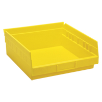 Shelf Bins, 11-1/8" W x 4" H x 11-5/8" D, Yellow, 30 lbs. Capacity Rideout Tool & Machine Inc.
