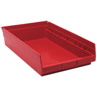 Bacs de rangement pour tablettes, 11-1/8" la x 4" H x 17-7/8" p, Rouge, Capacit&eacute; 40 lb Rideout Tool & Machine Inc.
