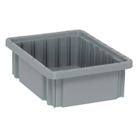 Divider Box&reg; Containers, Plastic, 10.9" W x 8.3" D x 3.5" H, Grey Rideout Tool & Machine Inc.