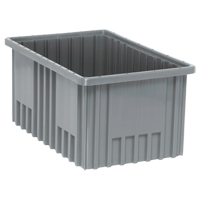 Contenants Divider Box, Plastique, 16,5" la x 10,9" p x 8" h, Gris Rideout Tool & Machine Inc.