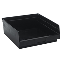 Economy Shelf Bin, 11-1/8" W x 4" H x 11-5/8" D, Black Rideout Tool & Machine Inc.