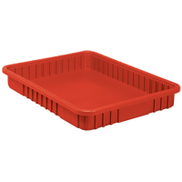 Contenants Divider Box, Plastique, 22,5" la x 17,5" p x 3" h, Rouge Rideout Tool & Machine Inc.