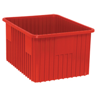 Contenants Divider Box, Plastique, 22,5" la x 17,5" p x 12" h, Rouge Rideout Tool & Machine Inc.