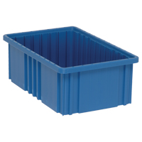 Divider Box&reg; Containers, Plastic, 16.5" W x 10.9" D x 6" H, Blue Rideout Tool & Machine Inc.
