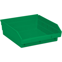 Shelf Bins, 11-1/8" W x 4" H x 11-5/8" D, Green, 30 lbs. Capacity Rideout Tool & Machine Inc.