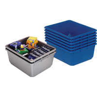 Bacs empilables en crois&eacute;, 11" la x 17,25" p x 12" h, Bleu Rideout Tool & Machine Inc.