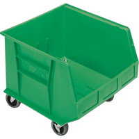 Mobile Bin, 14" H x 16-1/2" W x 18" D, 75 lbs. Capacity, Green Rideout Tool & Machine Inc.