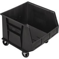Mobile Bin, 14" H x 16-1/2" W x 18" D, 75 lbs. Capacity, Black Rideout Tool & Machine Inc.
