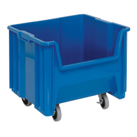 Mobile Giant Stack Container, 12-1/2" H x 16-1/2" W x 17-1/2" D, 250 lbs. Capacity, Blue Rideout Tool & Machine Inc.