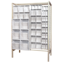 Free-Standing Tip-Out Bins Slider System, 51-1/4" W x 26" D x 77" H, 101 Drawers Rideout Tool & Machine Inc.