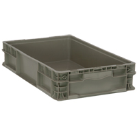 Contenant pliable et empilable, 15" la x 24" p x 5" h, Gris Rideout Tool & Machine Inc.
