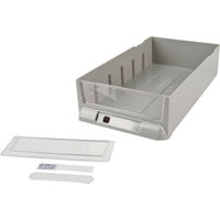 Replacement Drawer for KPC-100 Parts Cabinets, Plastic, 6-3/8" W x 11-3/10" D x 2-11/16" H, Grey Rideout Tool & Machine Inc.