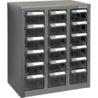 KPC-600 Parts Cabinet, Galvanized Steel, 18 Drawers, 13-9/10" x 8-7/10" x 16-3/10", Grey Rideout Tool & Machine Inc.