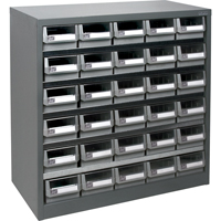 KPC-HD Heavy-Duty Parts Cabinet, Galvanized Steel, 30 Drawers, 34-3/5" x 15-7/10" x 34-3/5", Grey CF323 | Rideout Tool & Machine Inc.