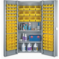 Deep Door Combination Bin Cabinets, 38" W x 24" D x 72" H, Grey CF371 | Rideout Tool & Machine Inc.