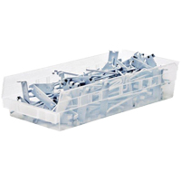 Bacs de rangement pour tablettes, 6-5/8" la x 4" H x 23-5/8" p, Transparent, Capacit&eacute; 50 lb Rideout Tool & Machine Inc.