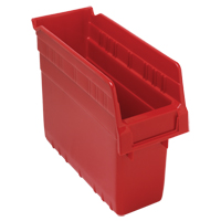Store-Max Shelf Bins, 4-3/8" W x 8" H x 11-5/8" D, Red, 44 lbs. Capacity Rideout Tool & Machine Inc.