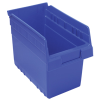 Store-Max Shelf Bins, 6-5/8" W x 8" H x 11-5/8" D, Blue, 44 lbs. Capacity Rideout Tool & Machine Inc.