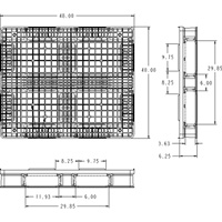 Palette en plastique RachoCell, Accès de Quatre côtés, 48" lo x 40" la x 6-1/3" h CG005 | Rideout Tool & Machine Inc.