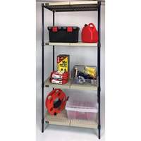 Wire Shelving Unit with Plastic Shelves, Wire Frame with Plastic Shelves, Boltless, 600 lbs. Capacity, 30" W x 72" H x 18" D Rideout Tool & Machine Inc.