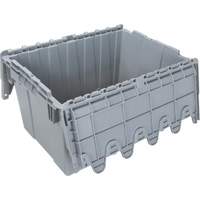 Contenant de distribution en plastique avec dessus basculant, 21,65" x 15,5" x 12,5", Gris Rideout Tool & Machine Inc.