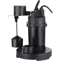 Thermoplastic Submersible Sump Pump, 2560 GPH, 115 V, 4.6 A, 1/3 HP DC842 | Rideout Tool & Machine Inc.