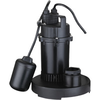Thermoplastic Submersible Sump Pump, 2560 GPH, 115 V, 4.6 A, 1/3 HP DC843 | Rideout Tool & Machine Inc.