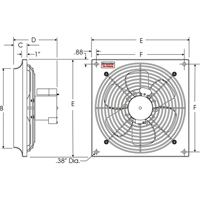 Ventilateurs muraux d'usage général, Commercial, Dia 10", 2 vitesses EA376 | Rideout Tool & Machine Inc.