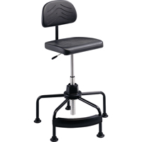 Industrial Seating, Stationary, Adjustable, 17" - 35", Polyurethane Seat, Black Rideout Tool & Machine Inc.