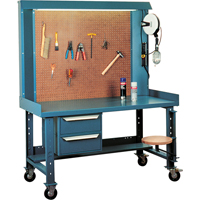 Maxi-Bench Workstation, Steel/Wood Surface, 60" W x 30" D x 76" H FF068 | Rideout Tool & Machine Inc.