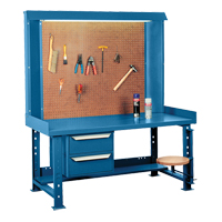Maxi-Bench Workstation, Steel/Wood Surface, 60" W x 30" D x 70" H FF072 | Rideout Tool & Machine Inc.