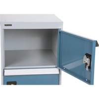 Two-Door Pedestal Workbench, 28" H x 18" W x 21" D FH667 | Rideout Tool & Machine Inc.
