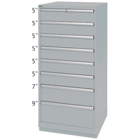 Armoires de rangement avec tiroirs, 8 tiroirs, 28-1/4" la x 28-1/2" p x 59-1/2" h, Gris Rideout Tool & Machine Inc.