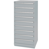 Armoires de rangement avec tiroirs, 9 tiroirs, 28-1/4" la x 28-1/2" p x 59-1/2" h, Gris Rideout Tool & Machine Inc.