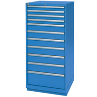 Armoires de rangement avec tiroirs, 11 tiroirs, 28-1/4" la x 28-1/2" p x 59-1/2" h, Bleu brillant Rideout Tool & Machine Inc.