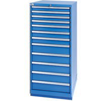Armoires de rangement avec tiroirs, 12 tiroirs, 28-1/4" la x 28-1/2" p x 59-1/2" h, Bleu brillant Rideout Tool & Machine Inc.