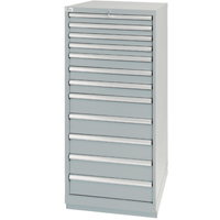 Armoires de rangement avec tiroirs, 12 tiroirs, 28-1/4" la x 28-1/2" p x 59-1/2" h, Gris Rideout Tool & Machine Inc.