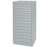 Armoires de rangement avec tiroirs, 15 tiroirs, 28-1/4" la x 28-1/2" p x 59-1/2" h, Gris Rideout Tool & Machine Inc.