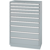 Armoires de rangement avec tiroirs, 9 tiroirs, 40-1/4" la x 22-1/2" p x 59-1/2" h, Gris Rideout Tool & Machine Inc.