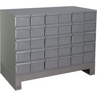 Armoires &agrave; tiroirs industriels avec base, 30 tiroirs, 34-1/8" la x 12-1/4" p x 26-7/8" h, Gris Rideout Tool & Machine Inc.
